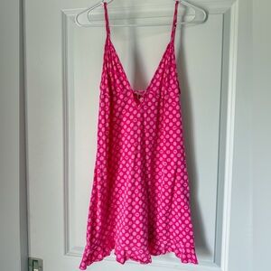 RARE- Victoria’s Secret PINK Y2K Polka Dot Babydoll Mini Dress Dog Charm Large